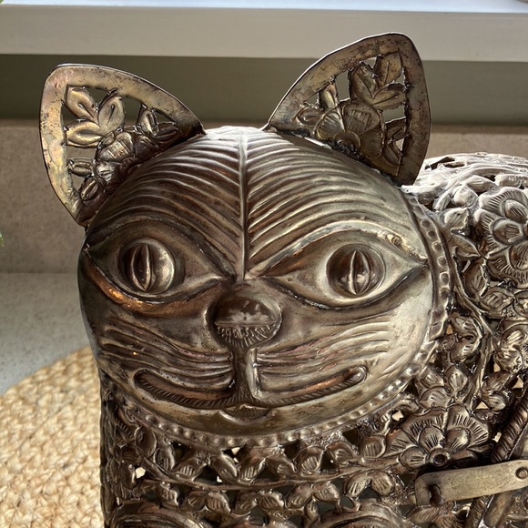 Vintage Raymor Metal Art Cat Sculpture w/ Latched Door Opening - Picture 3 of 16